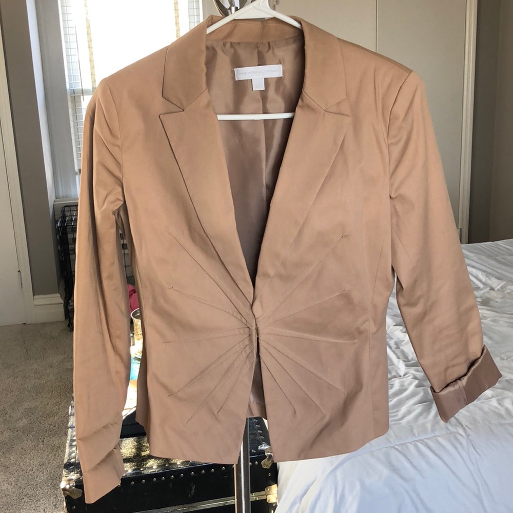 Camel Blazer with Hook Closure